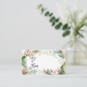 Carte De Placement Aquarelle baby shower floral tombole (Debout devant)