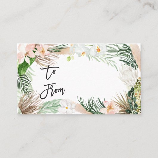 Carte De Placement Aquarelle baby shower floral tombole (Devant)