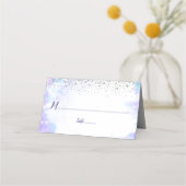 Carte De Placement Aquarelle bat mitzvah moderne violet points d'arge (Devant)