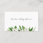 Carte De Placement Aquarelle blanche Floral Floroms Mariage vert (Dos)