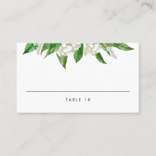 Carte De Placement Aquarelle blanche Floral Floroms Mariage vert