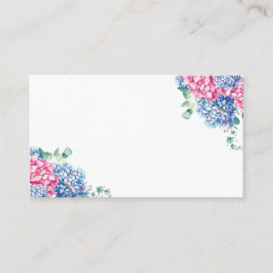 Carte De Placement Aquarelle bleu et PInk Mariage Hydrangea