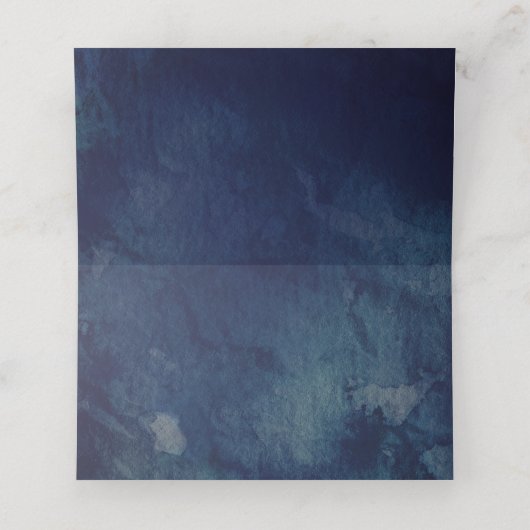 Carte De Placement Aquarelle bleu foncé vert Mariage Carte Place (Intérieur déplié)
