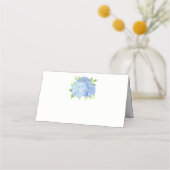 Carte De Placement Aquarelle bleu Hydrangea Floral (Devant)