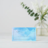 Carte De Placement Aquarelle Bleu Sérénité (Debout devant)