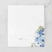 Carte De Placement Aquarelle Bleue Clair Chic Mariage Floral Liner (Extérieur déplié)