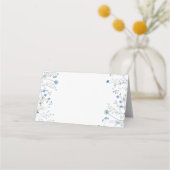 Carte De Placement aquarelle bleue fleur sauvage (Dos)