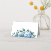 Carte De Placement Aquarelle Blue Hydrangea Nom Titulaire Carte Place (Dos)