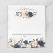 Carte De Placement Aquarelle Blush et Fleurs de marine Mariage Garlan (Extérieur déplié)