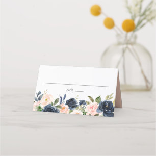 Carte De Placement Aquarelle Blush et Fleurs de marine Mariage Garlan