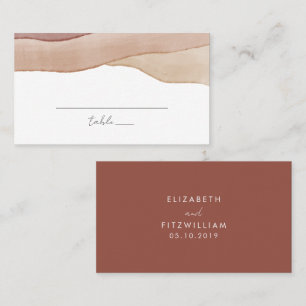 Carte De Placement Aquarelle Boho Abstraite Mariage de rouille
