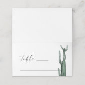 Carte De Placement Aquarelle Boho Cactus | Mariage du désert rustique (Extérieur déplié)