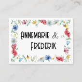 Carte De Placement Aquarelle Boho fleur sauvage (Dos)