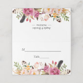 Carte De Placement Aquarelle Boho Floral Mariage Table (Extérieur déplié)