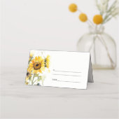 Carte De Placement Aquarelle Boho minimale Tournesol Mariage rustique (Dos)