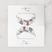 Carte De Placement Aquarelle Bourgogne Blush Ivory FlorMariage (Extérieur déplié)