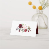 Carte De Placement Aquarelle Bourgogne Vin Blush Floral (Dos)
