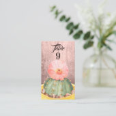 Carte De Placement Aquarelle Cactus Orange Bloom Mariage (Debout devant)