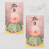 Carte De Placement Aquarelle Cactus Orange Bloom Mariage (Devant / Derrière)