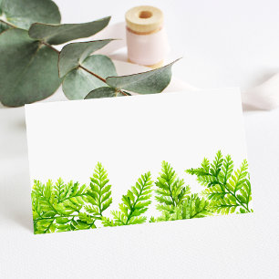 Carte De Placement Aquarelle Chartreuse Green Fern Feuille Mariage
