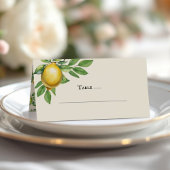 Carte De Placement Aquarelle Citron Jaune Citrus Russe Mariage