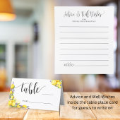 Carte De Placement Aquarelle Citron Lavande Boho Table Numéro Conseil