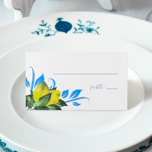 Carte De Placement Aquarelle Citron Mariage Table Décor Carte Place