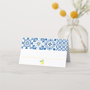 Carte De Placement Aquarelle Citron Méditerranée Carrelage Mariage