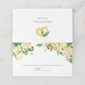 Carte De Placement Aquarelle Citrons Citrus Tableau de fleurs vertes (Extérieur déplié)