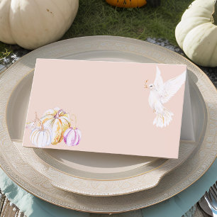 Carte De Placement Aquarelle Citrouille et White Dove Thanksgiving