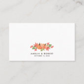 Carte De Placement Aquarelle Citrouilles Automne Thanksgiving (Dos)