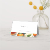 Carte De Placement Aquarelle Citrus Orange Feuille Mariage (Dos)