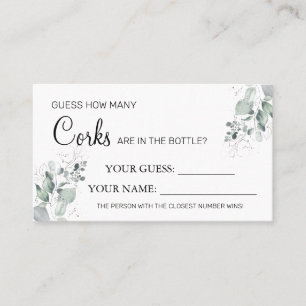 Carte De Placement Aquarelle Combien de Corks Fête des mariées jeu