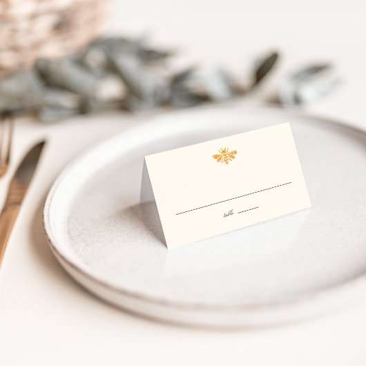 Carte De Placement Aquarelle d'abeille dorée