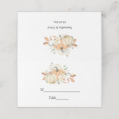 Carte De Placement Aquarelle d'automne moderne Citrouilles & Fleurs (Extérieur déplié)