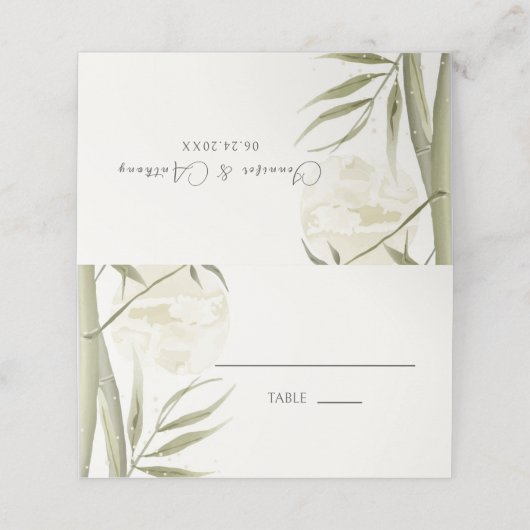 Carte De Placement Aquarelle de bambou (Extérieur déplié)