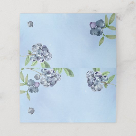 Carte De Placement Aquarelle de bleuet doux (Extérieur déplié)