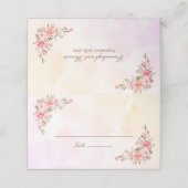 Carte De Placement Aquarelle de corail Floral (Extérieur déplié)