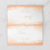 Carte De Placement Aquarelle de corail orange Numéro de tableau Siège (Extérieur déplié)