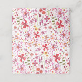 Carte De Placement Aquarelle de fleurs sauvages (Extérieur déplié)