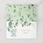 Carte De Placement Aquarelle de la jungle Eléphant Vert Or Vert verdu (Extérieur déplié)