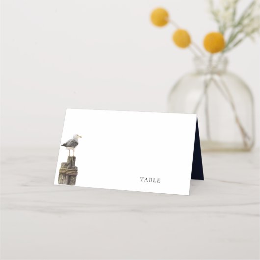 Carte De Placement Aquarelle de mer Marine Mariage bleu (Devant)