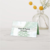 Carte De Placement Aquarelle de pin vert pâle (Dos)