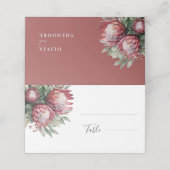 Carte De Placement Aquarelle de Protea autochtone Boho floral Botaniq (Extérieur déplié)