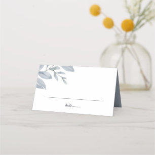 Carte De Placement Aquarelle de verdure bleu poussiéreux