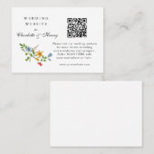 Carte De Placement Aquarelle Détails du Mariage Floral avec code QR (Devant / Derrière)
