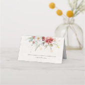 Carte De Placement Aquarelle d'hiver Flore Flocon de neige (Devant)