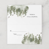 Carte De Placement Aquarelle d'hiver moderne Forêt verte avec neige (Extérieur déplié)