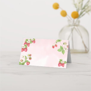 Carte De Placement Aquarelle douce fraise