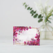 Carte De Placement 💍 Aquarelle douce Fuchsia Enchantement (Debout devant)